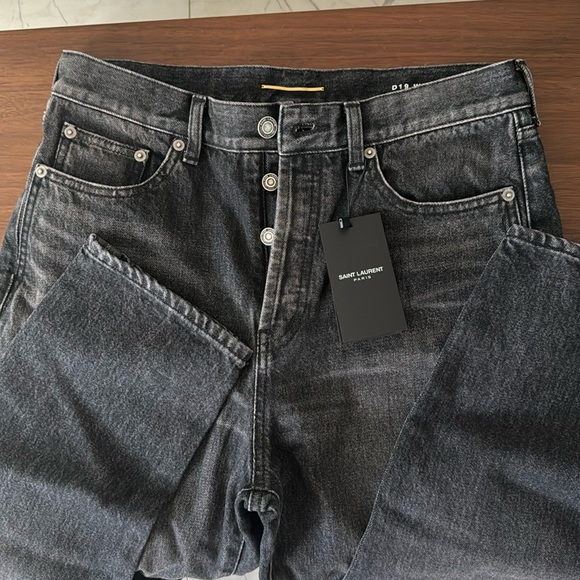 SAINT LAURENT Slim Fit Jean In Black - Dirty Medium Black - Picture 6 of 14